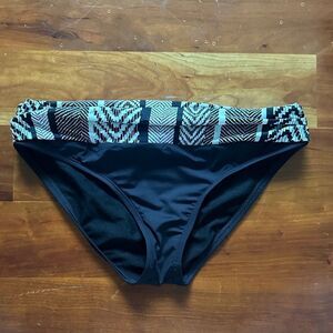 Kenneth Cole Black and Geometric Bikini Bottom